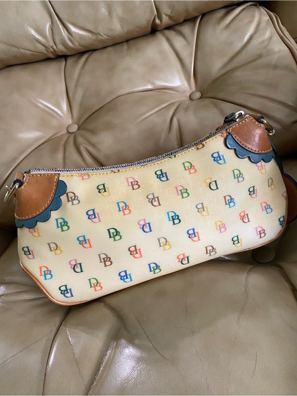 Vintage Dooney & Bourke Mini Handbag USA Pink Heart Rainbow - Picture 9 of 16